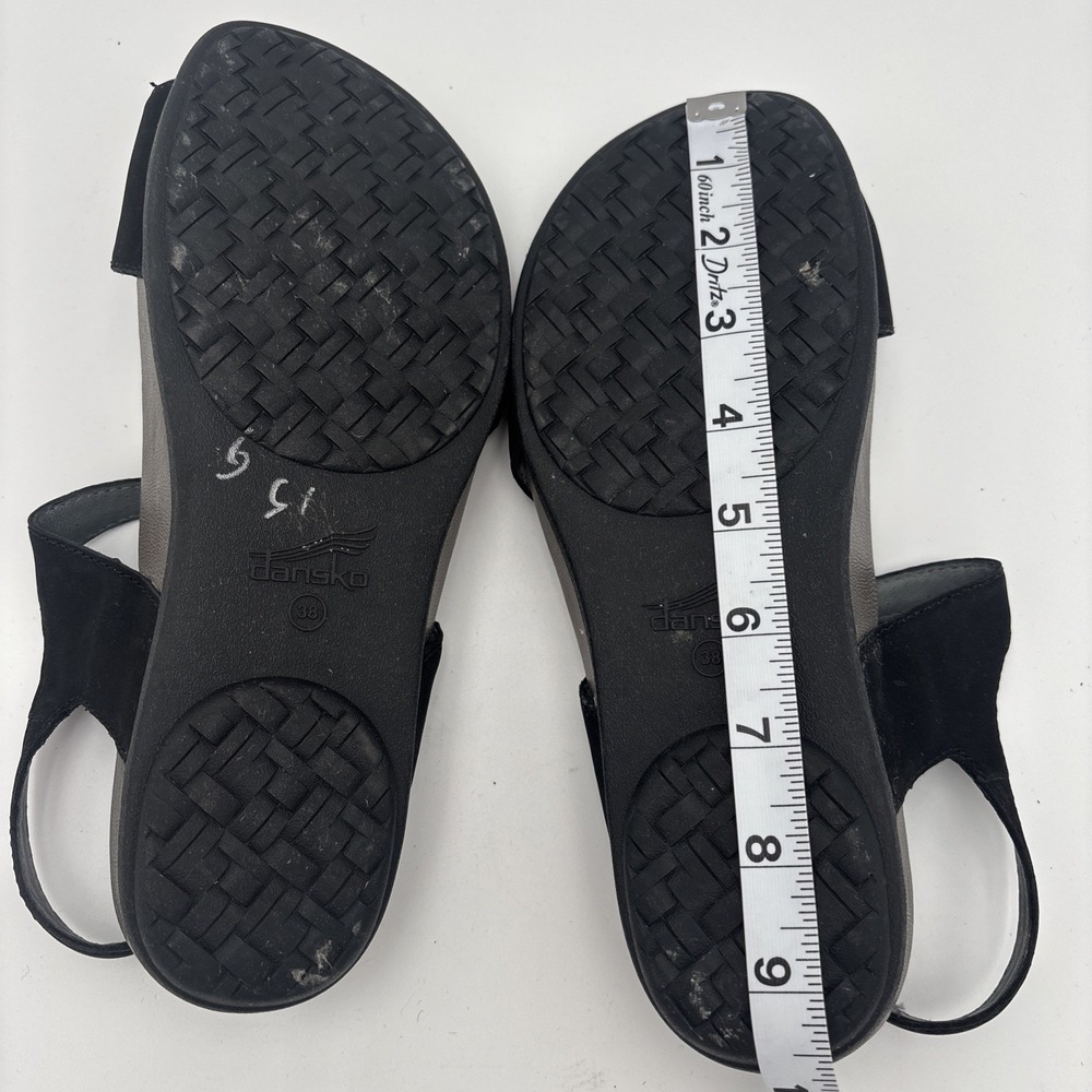 Dansko Sandals Womens Tricia Milled Burnished Wedge Black Comfort 38 - Picture 12 of 14